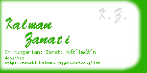 kalman zanati business card